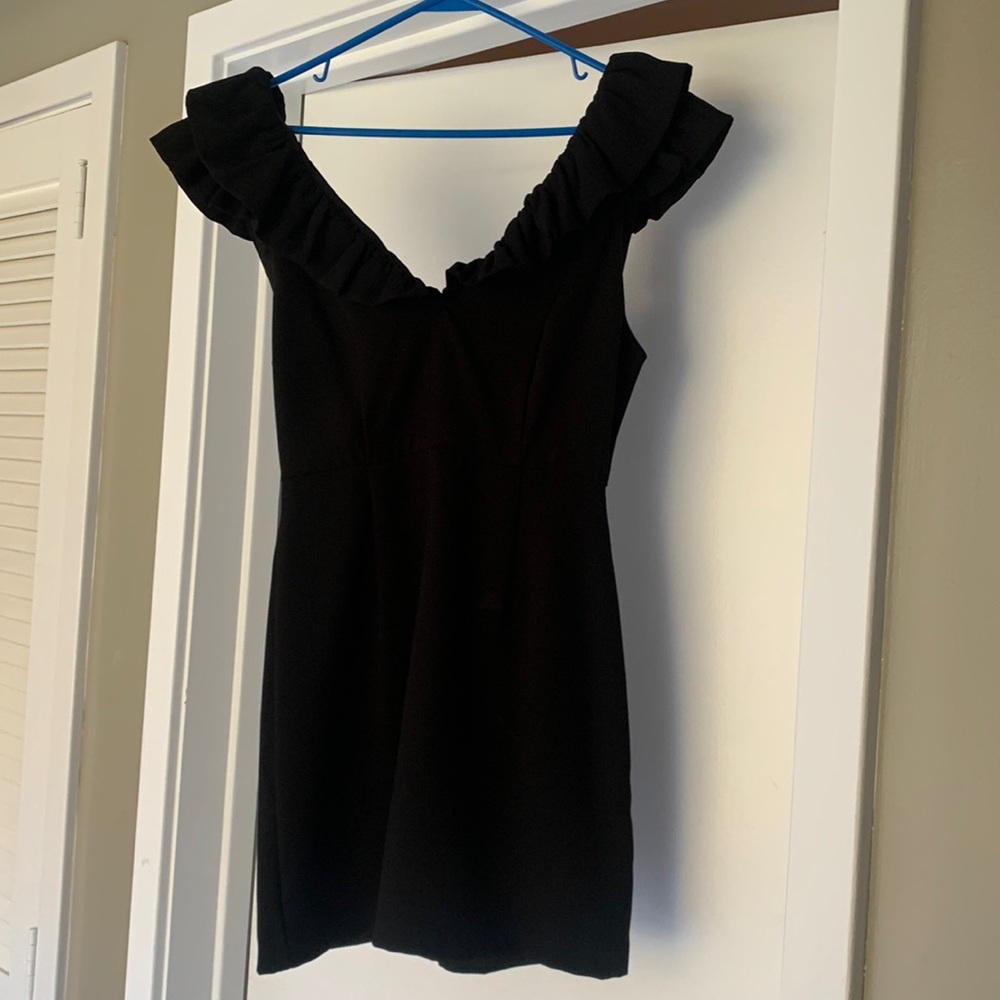 DO + BE black ruffle dress